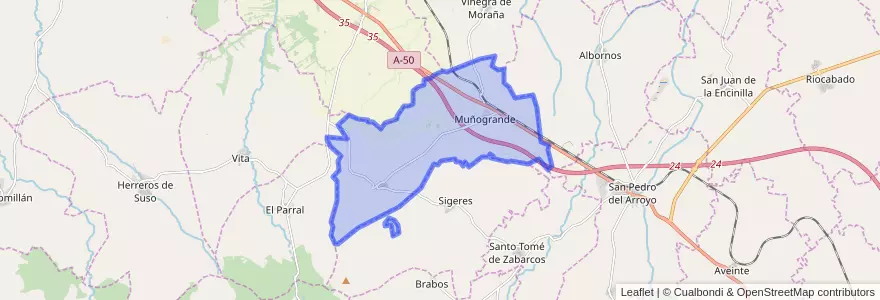 Mapa de ubicacion de Muñogrande.