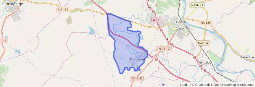 Mapa de ubicacion de Murchante.
