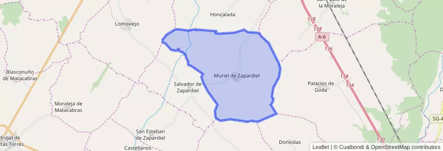 Mapa de ubicacion de Muriel.