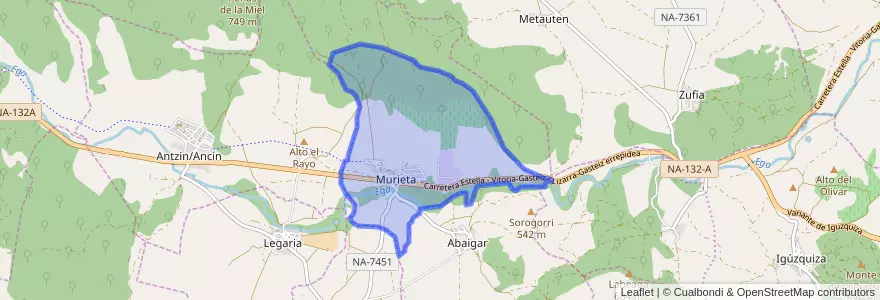 Mapa de ubicacion de Murieta.