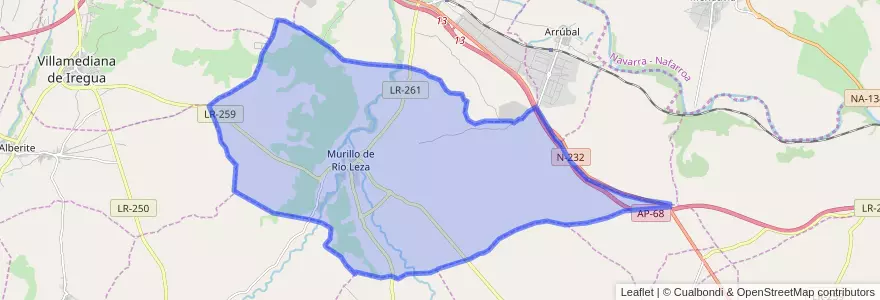 Mapa de ubicacion de Murillo de Río Leza.