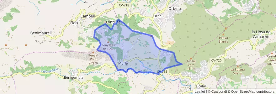 Mapa de ubicacion de Murla.