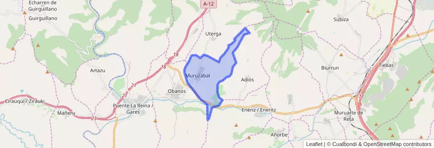Mapa de ubicacion de Muruzábal.