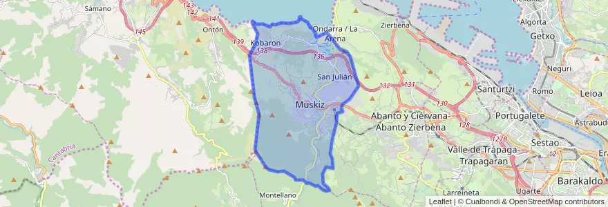 Mapa de ubicacion de Muskiz.