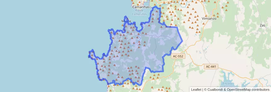 Mapa de ubicacion de Muxía.
