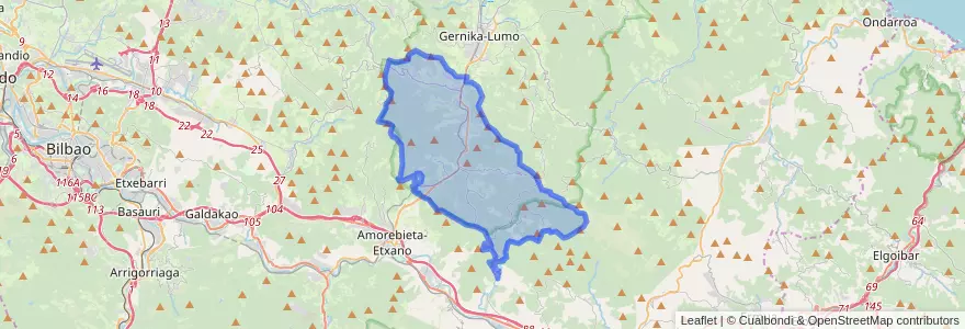 Mapa de ubicacion de Muxika.
