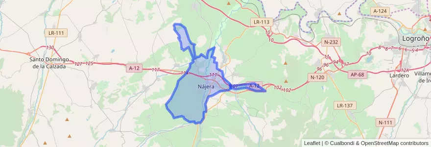 Mapa de ubicacion de Nájera.