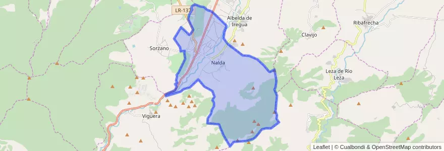 Mapa de ubicacion de Nalda.