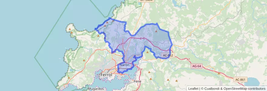 Mapa de ubicacion de Narón.