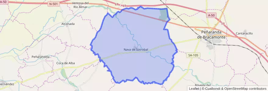 Mapa de ubicacion de Nava de Sotrobal.