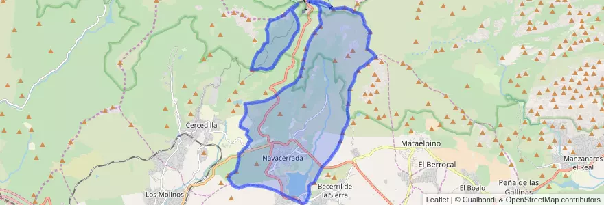 Mapa de ubicacion de Navacerrada.
