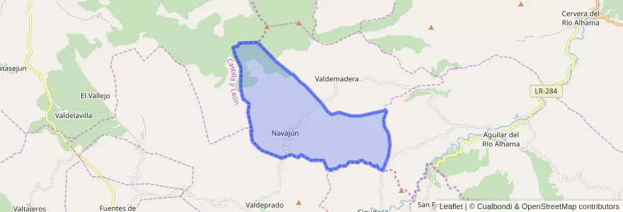 Mapa de ubicacion de Navajún.