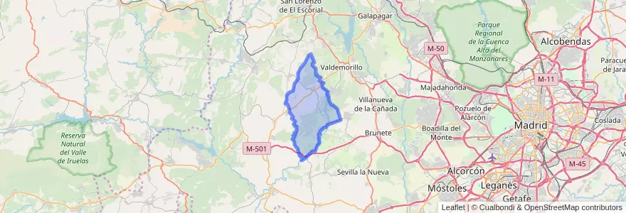 Mapa de ubicacion de Navalagamella.