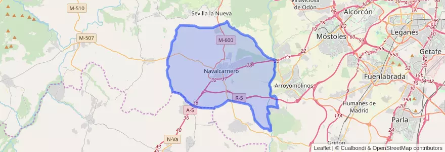Mapa de ubicacion de Navalcarnero.