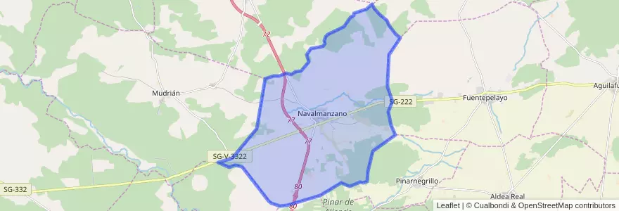 Mapa de ubicacion de Navalmanzano.