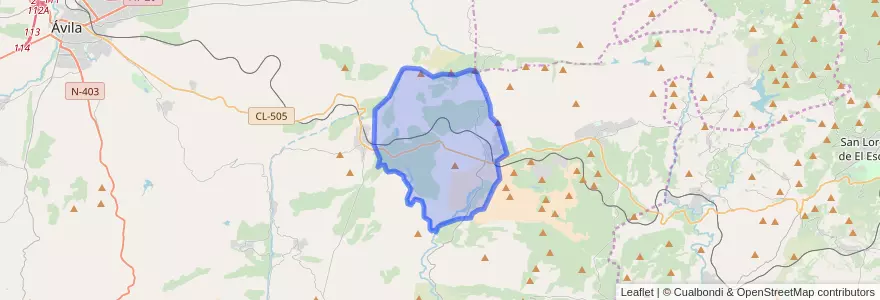 Mapa de ubicacion de Navalperal de Pinares.