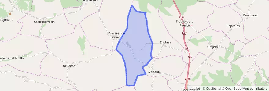 Mapa de ubicacion de Navares de Ayuso.