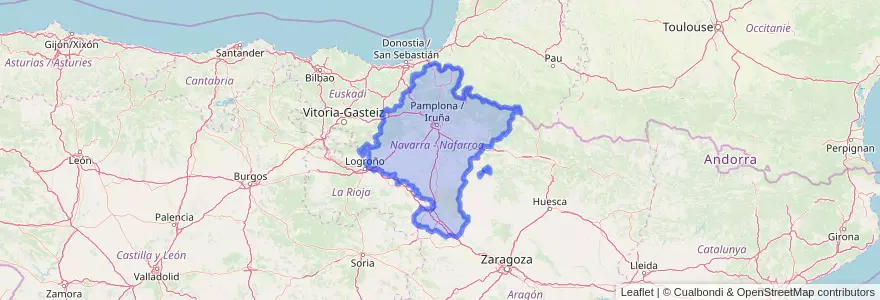 Mapa de ubicacion de Navarra - Nafarroa.