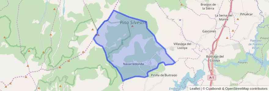 Mapa de ubicacion de Navarredonda y San Mamés.