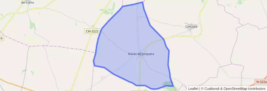 Mapa de ubicacion de Navas de Jorquera.