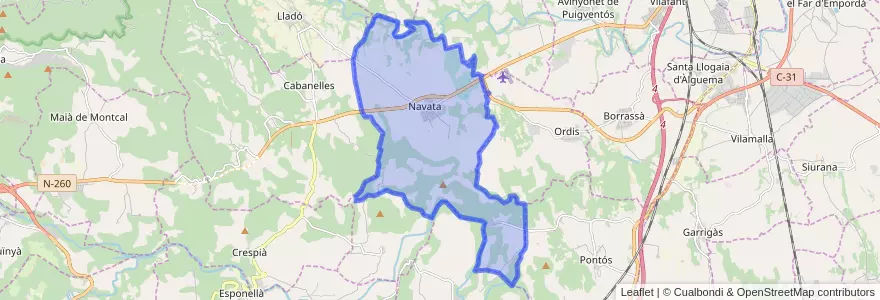 Mapa de ubicacion de Navata.