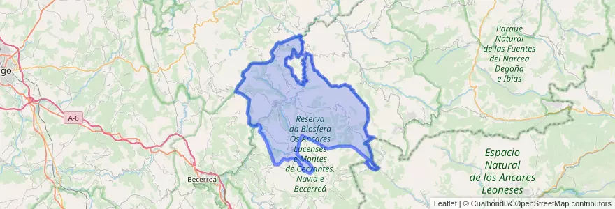 Mapa de ubicacion de Navia de Suarna.