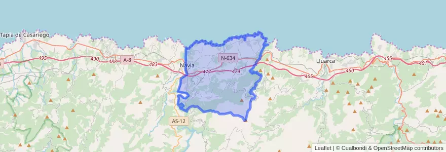 Mapa de ubicacion de Navia.