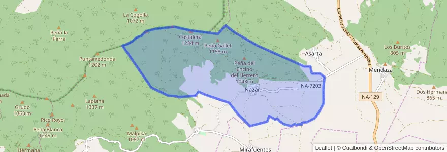 Mapa de ubicacion de Nazar.
