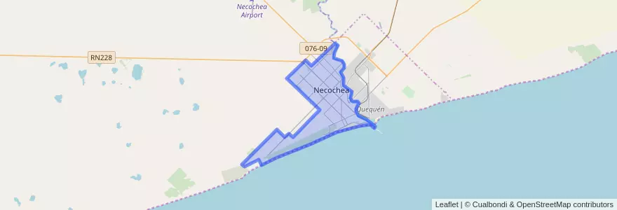 Mapa de ubicacion de Necochea.