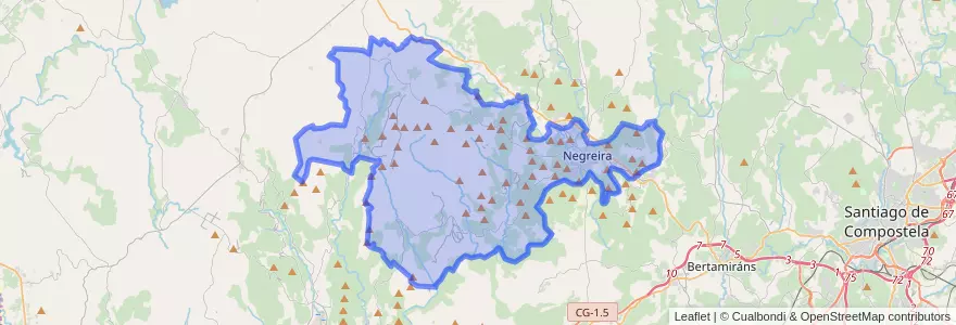 Mapa de ubicacion de Negreira.