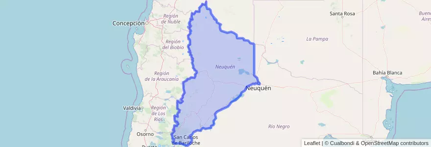 Mapa de ubicacion de Province de Neuquén.