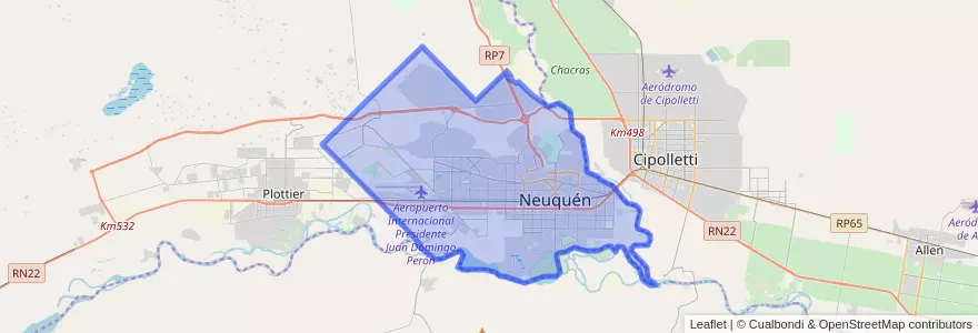 Mapa de ubicacion de Municipio de Neuquén.
