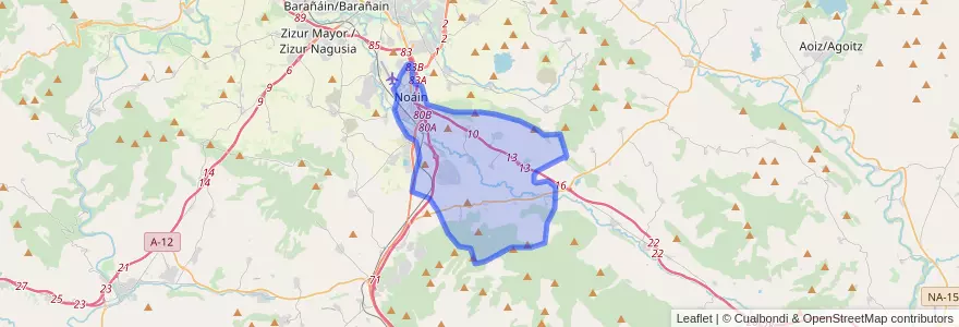 Mapa de ubicacion de Noáin (Valle de Elorz).