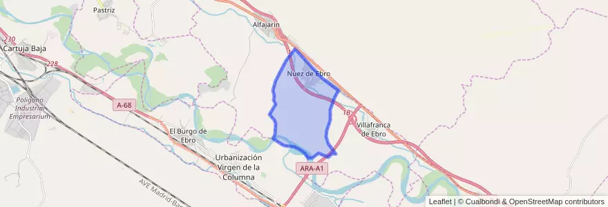 Mapa de ubicacion de Nuez de Ebro.