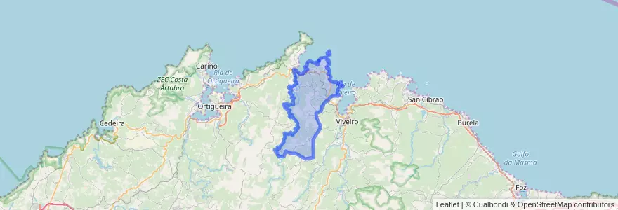Mapa de ubicacion de O Vicedo.