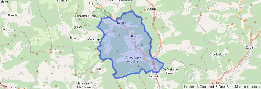 Mapa de ubicacion de Odieta.