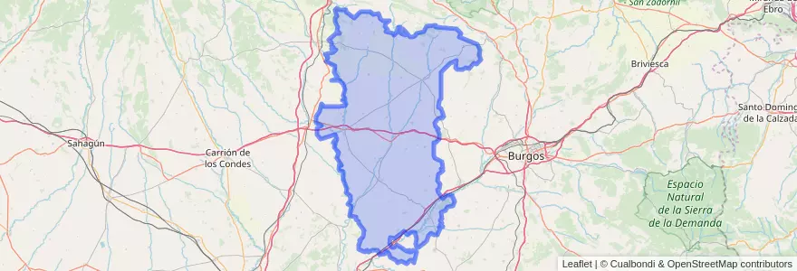 Mapa de ubicacion de Odra-Pisuerga.