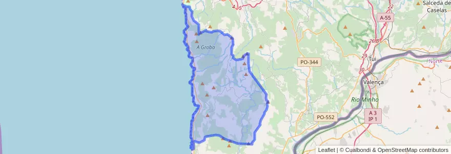 Mapa de ubicacion de Oia.