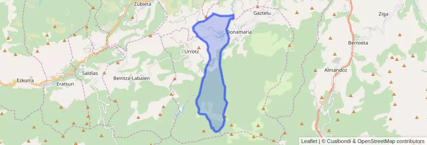 Mapa de ubicacion de Oitz.