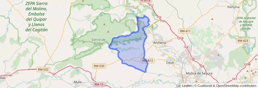 Mapa de ubicacion de Ojós.