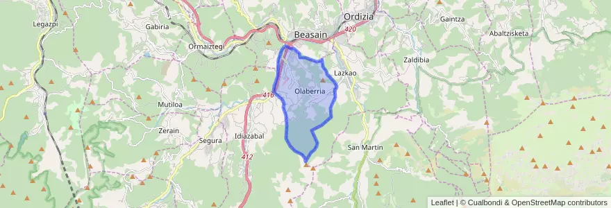 Mapa de ubicacion de Olaberria.
