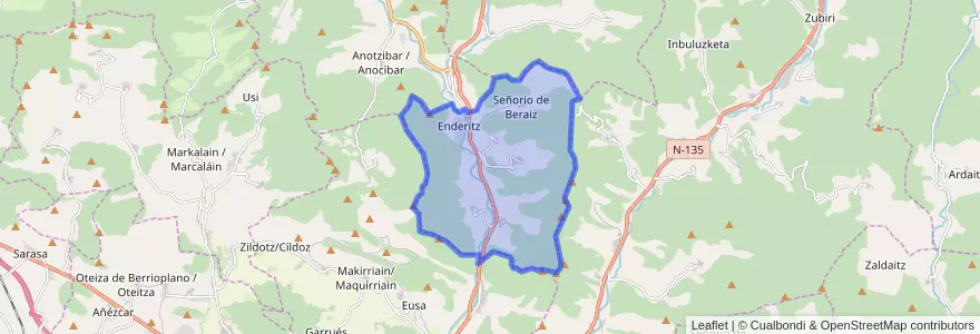 Mapa de ubicacion de Olaibar.
