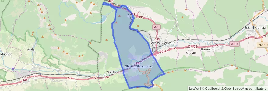 Mapa de ubicacion de Olazti / Olazagutía.