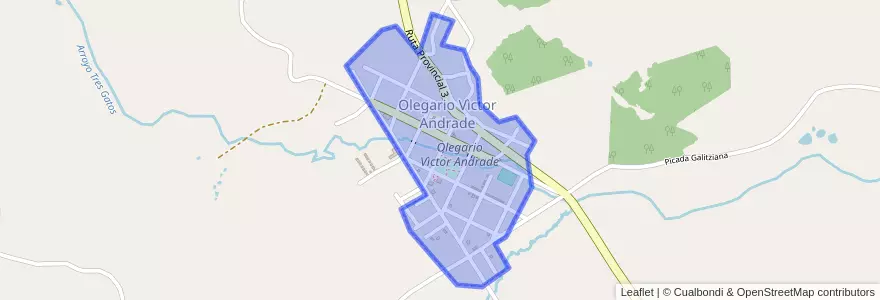 Mapa de ubicacion de Olegario Víctor Andrade.