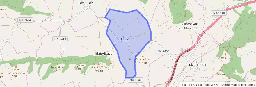 Mapa de ubicacion de Olejua.