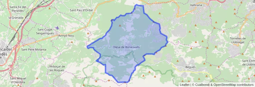 Mapa de ubicacion de Olesa de Bonesvalls.