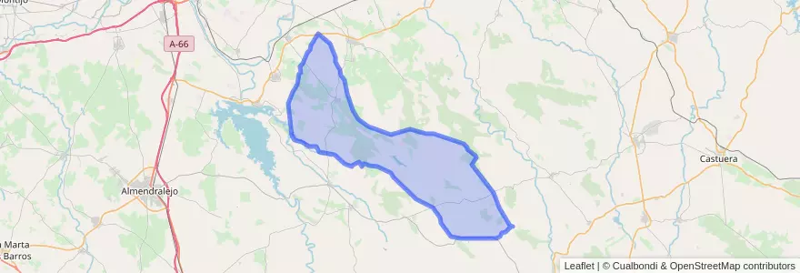 Mapa de ubicacion de Oliva de Mérida.