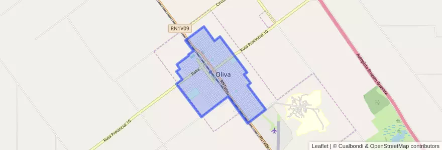 Mapa de ubicacion de Oliva.