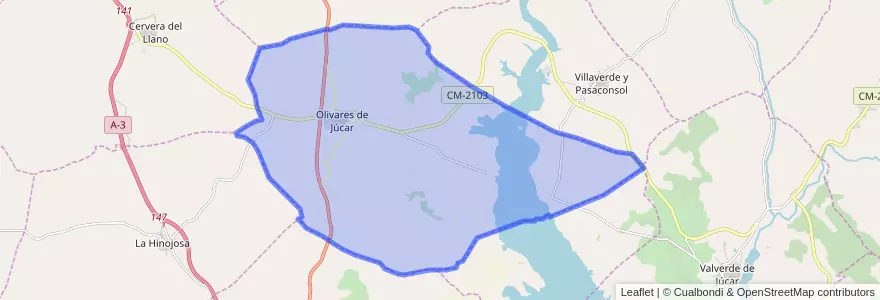 Mapa de ubicacion de Olivares de Júcar.