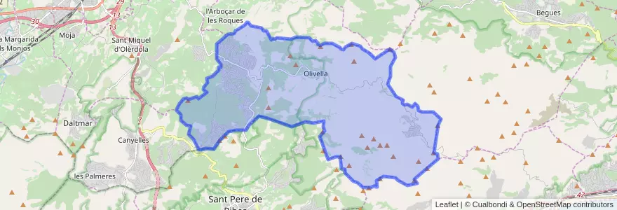 Mapa de ubicacion de Olivella.